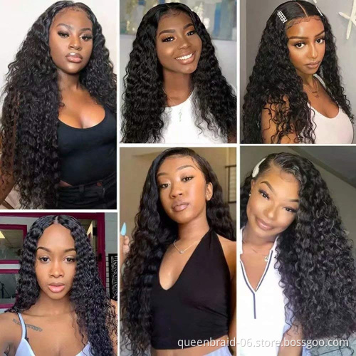 Brazilian Deep Wave Human Hair Bundles with Baby Hair 100% Unprocessed Virgin Brazilian Human Hair Natural Black wholesale